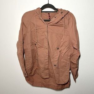 Pink Hooded Button up Jacket